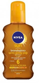 Nivea Sun Bronzlaştırıcı 6 Faktör Sprey 200 ml Güneş Ürünleri kullananlar yorumlar